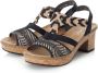 Rieker Zwarte sandalette met geweven bandjes en glitterzool Black Dames - Thumbnail 15