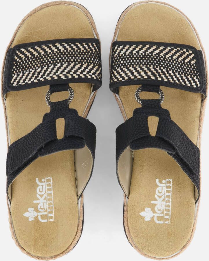 Rieker Sandalen zwart Nubuck Dames