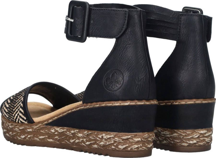 Rieker Zwarte Sandalette met Klittenbandsluiting Black Dames - Foto 10