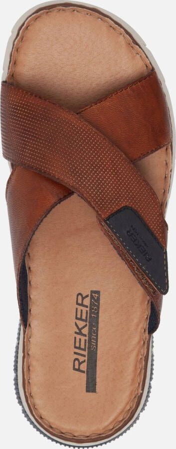 Rieker Slippers cognac Imitatieleer