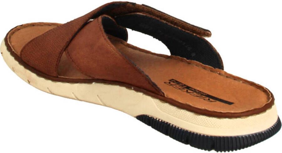 Rieker Slippers cognac Imitatieleer