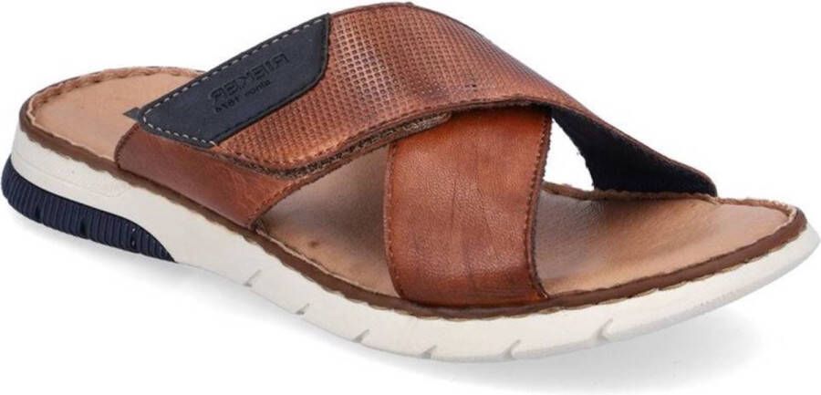 Rieker Slippers cognac Imitatieleer