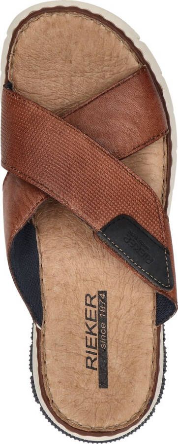 Rieker Slippers cognac Imitatieleer