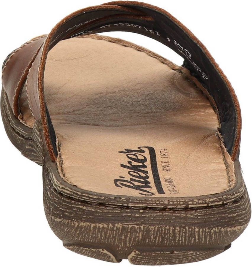 Rieker Slippers cognac Leer Heren