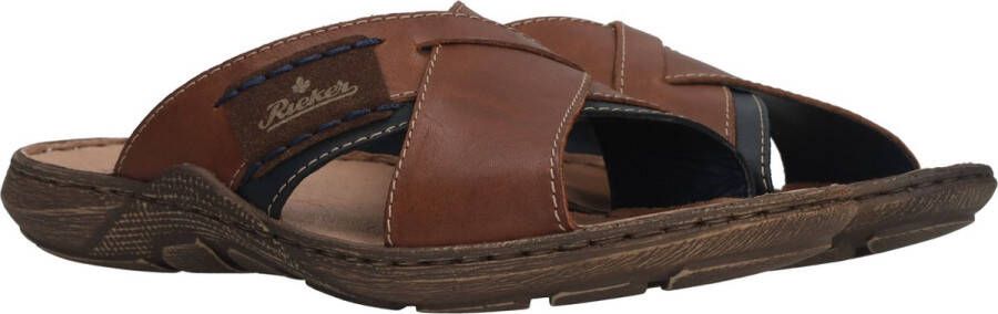 Rieker Slippers cognac Leer Heren