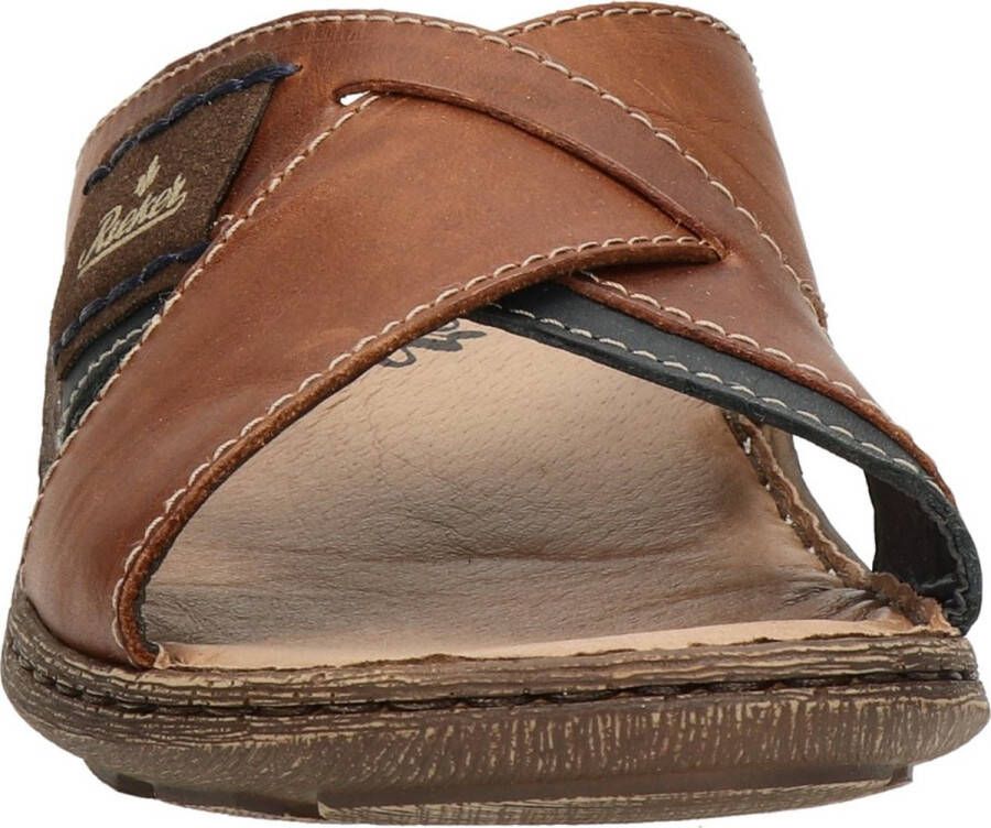 Rieker Slippers cognac Leer Heren