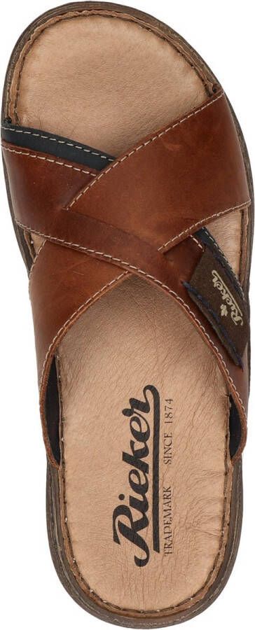 Rieker Slippers cognac Leer Heren