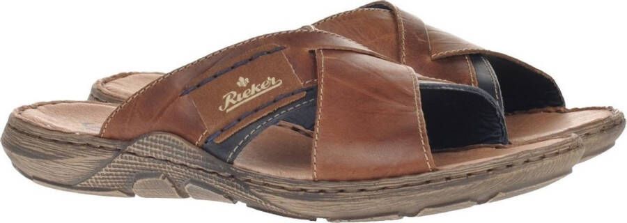 Rieker Slippers cognac Leer Heren