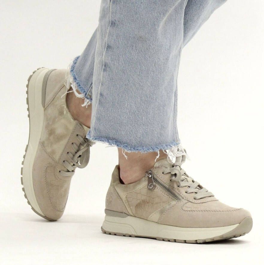 Rieker Sneakers Beige Suede 101202 Dames Suède - Foto 14