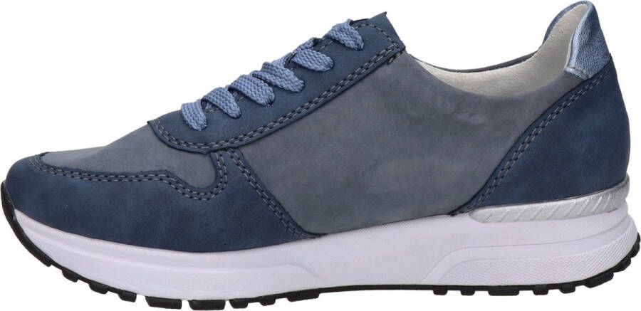 Rieker Comfortabele leren sneaker met blauwe accenten Blue Dames