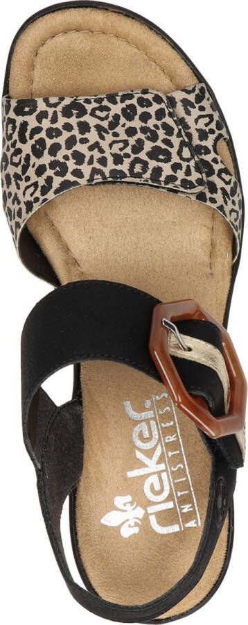 Rieker T60 Leopard Sandalen zwart Synthetisch Dames