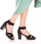 Rieker Zwarte Synthetische Hoge Hak Sandalen Zwart Dames - Thumbnail 14