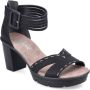 Rieker Zwarte Synthetische Hoge Hak Sandalen Zwart Dames - Thumbnail 15