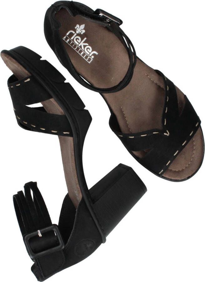 Rieker Zwarte Synthetische Hoge Hak Sandalen Black Dames - Foto 12