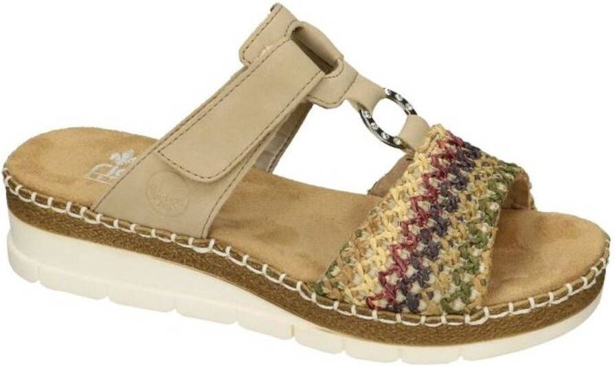 Rieker Kleurrijke Gevlochten Comfort Slipper Multicolor Dames - Foto 3