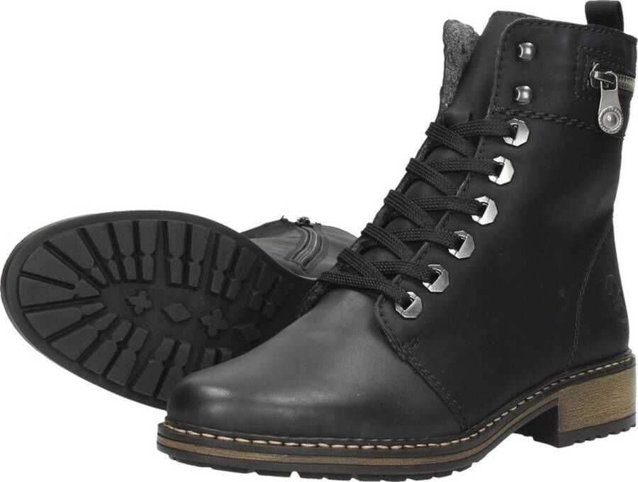 Rieker Veterboots zwart Synthetisch 172209 Dames