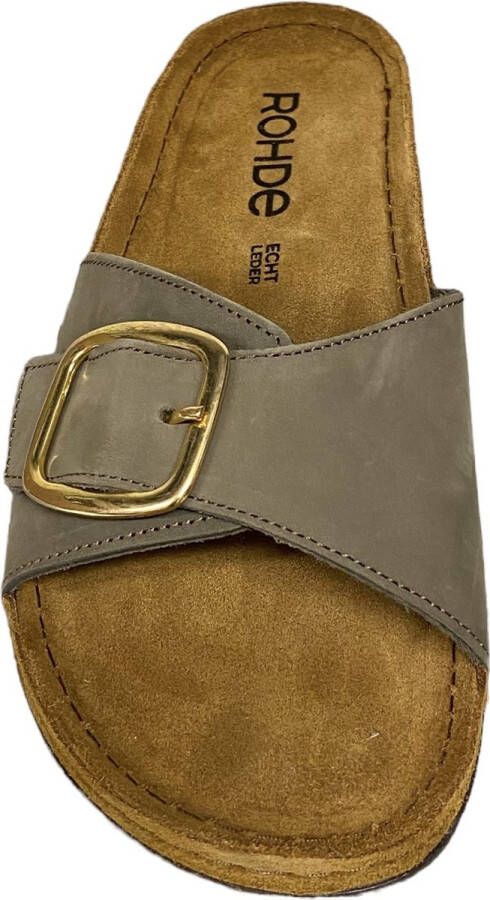 Rohde 5875 61 Olive-slippers-voetbed slippers- slippers