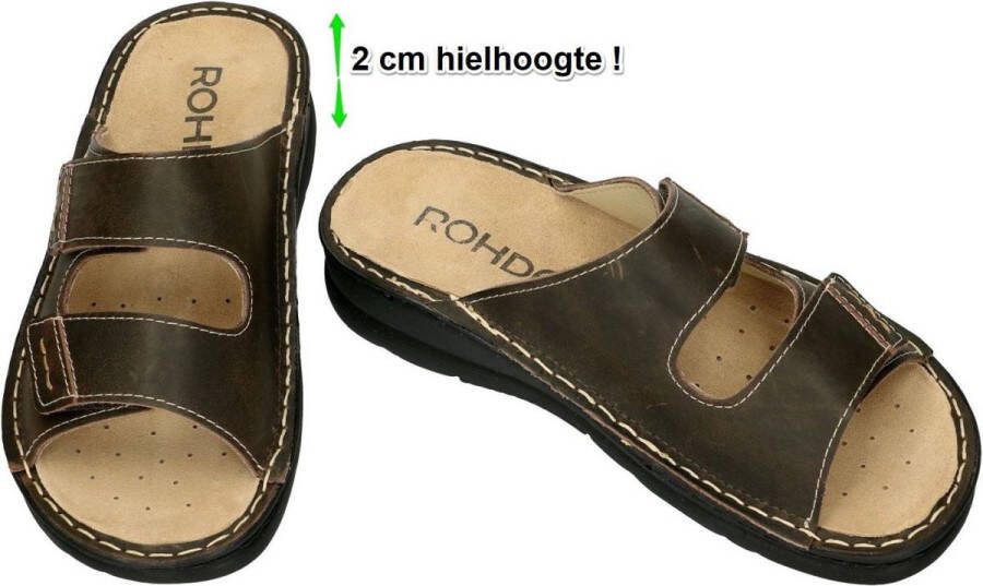 Rohde -Heren bruin donker pantoffels & slippers