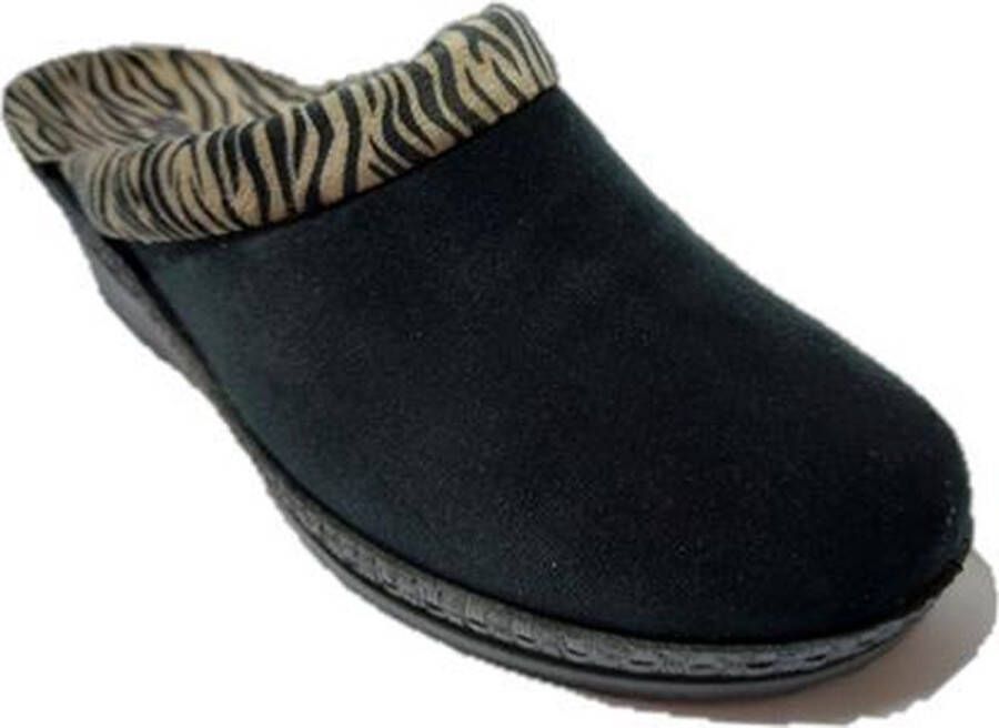 Rohde Pantoffel 2465 Zwart Zebra Print