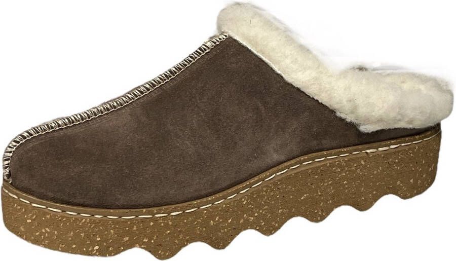 Rohde Pantoffels bruin Synthetisch Dames