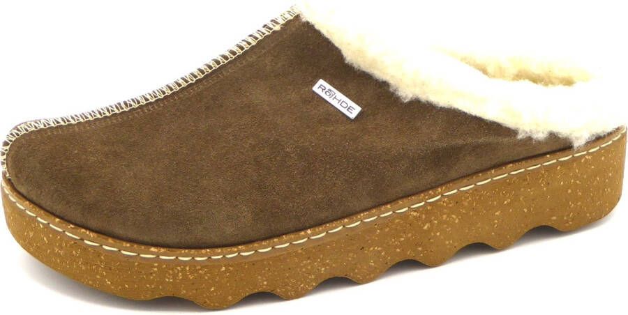 Rohde Pantoffels bruin Synthetisch Dames