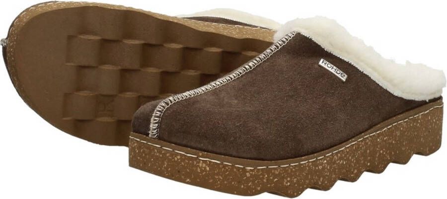 Rohde Pantoffels bruin Synthetisch Dames