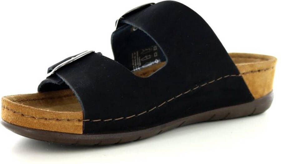 Rohde Slipper 5856 Zwart Nubuck Zacht Voetbed - Foto 2