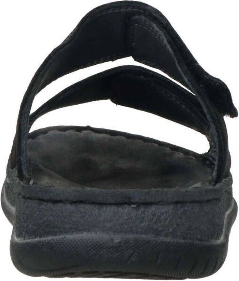 Rohde Slipper Heren Leder Zwart Klittenband 6241