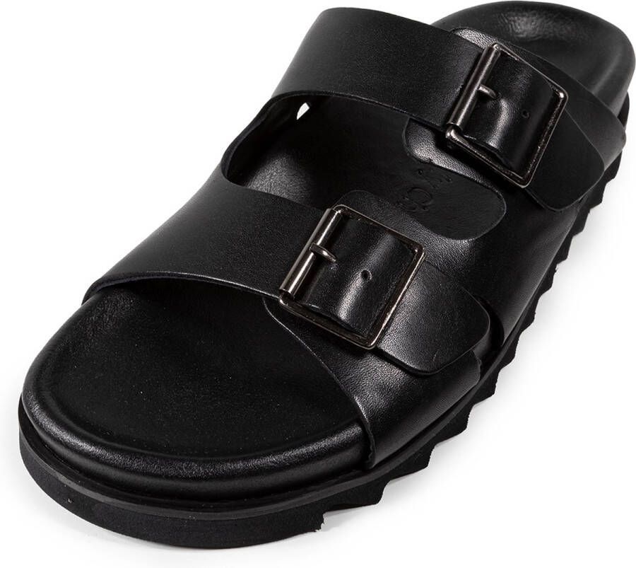 Romika Buckle 2 Strap Sandal Men ZWART