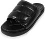 Romika Covered Footbed Quilted Upper Velcro Slide Men ZWART - Thumbnail 2