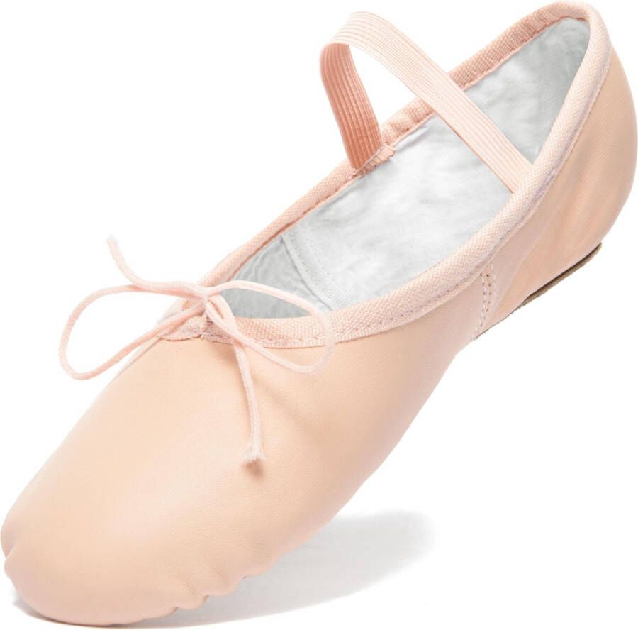 Rumpf Balletschoenen Roze Meisjes Voor Kinderen 1001 Leer Hele Zool