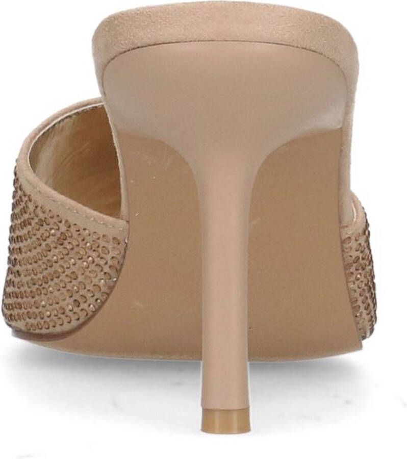 Sacha Dames Beige muiltjes met strass