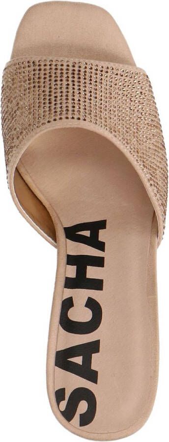 Sacha Dames Beige muiltjes met strass