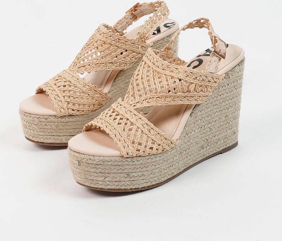 Sacha Dames Beige sleehak sandalen