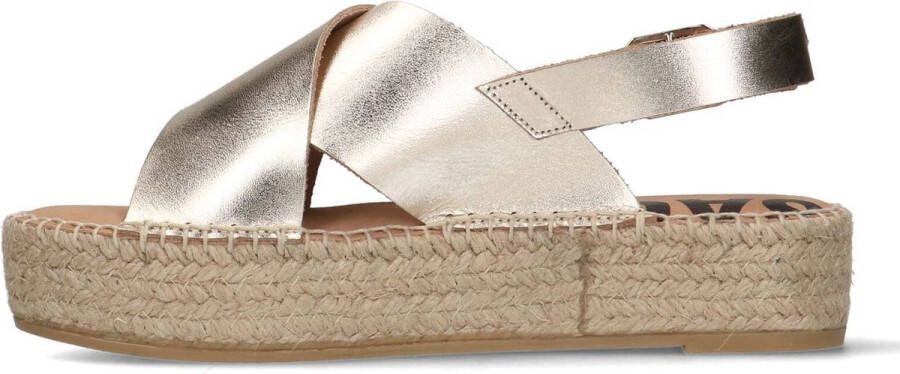 Sacha Dames Gouden leren plateau sandalen