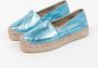 Sacha Dames Metallic blauwe leren espadrilles - Thumbnail 5