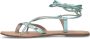 Sacha Dames Mintgroene metallic leren sandalen - Thumbnail 5