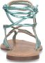 Sacha Dames Mintgroene metallic leren sandalen - Thumbnail 6