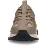 Sacha Dames Taupe leren sneakers met limegroen detail - Thumbnail 3