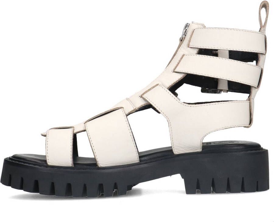 Sacha Dames Witte leren chunky sandalen - Foto 8