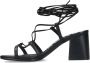 Sacha Dames Zwarte sandalen met hak en strikveters - Thumbnail 4