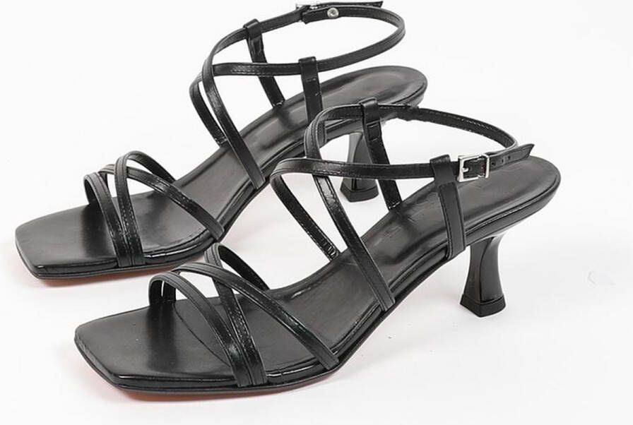 Sacha Dames Zilverkleurige metallic sandalen met trechterhak - Foto 8