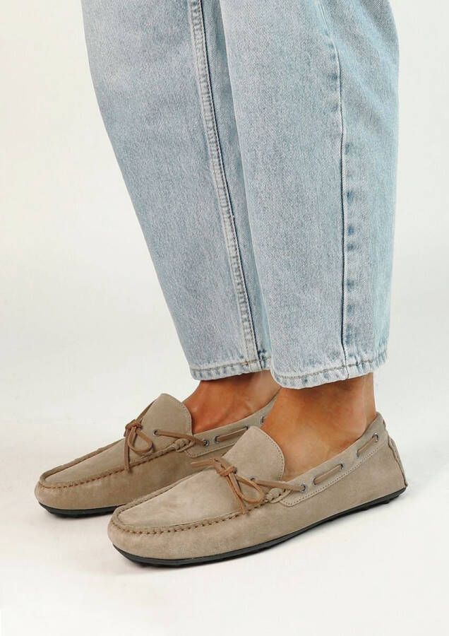 Sacha Heren Beige su�de mocassin loafers met touw detai - Foto 3