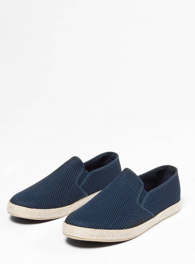 Sacha Heren Donkerblauwe canvas loafers met geweven touwzool - Foto 5