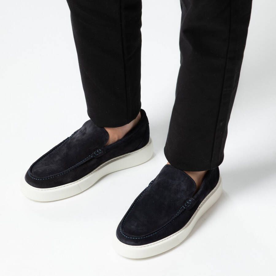 Sacha Heren Donkerblauwe loafers met witte zool Schoenen