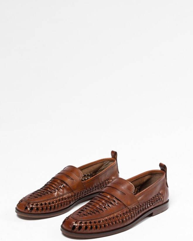 Sacha Heren Gevlochten loafers cognac - Foto 5