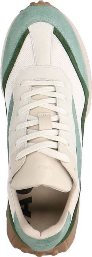 Sacha Heren Groene leren sneakers met suède details