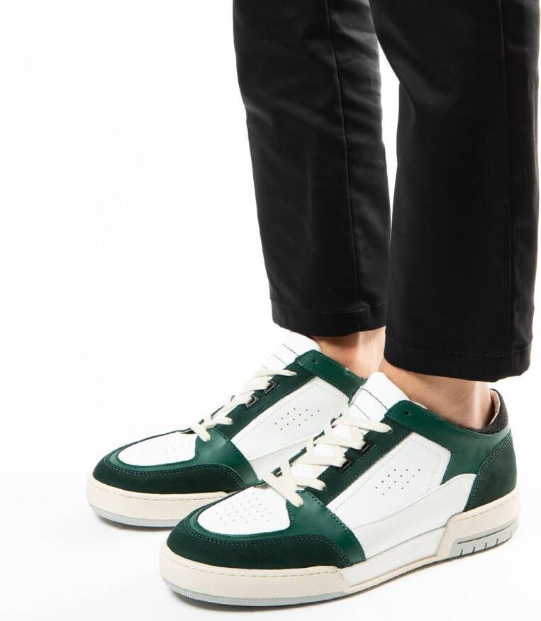 Sacha Heren Groene sneakers met suède details