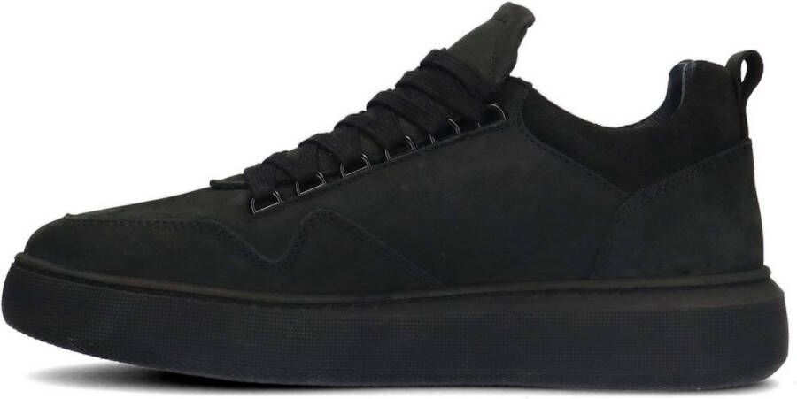 Sacha Heren Zwarte nubuck sneakers met zwarte zool