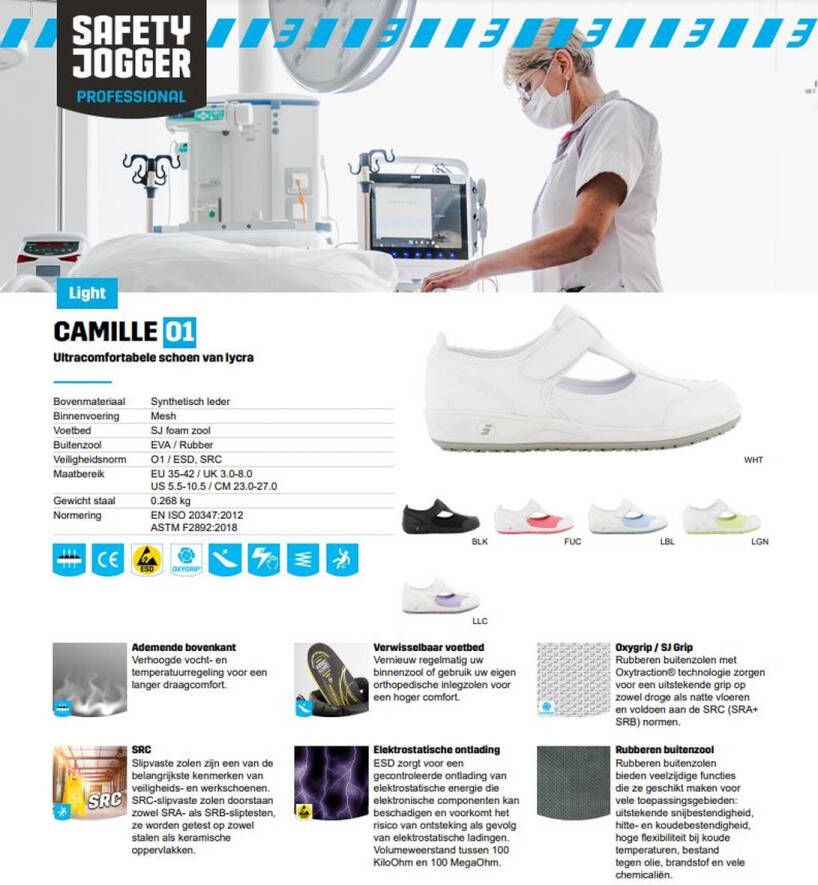 Safety Jogger Oxypas Camille Sandaalschoen OB SRC Lichtblauw – - Foto 2